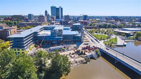 Downtown Fort Wayne, Indiana Skyline with Construction Site and ...