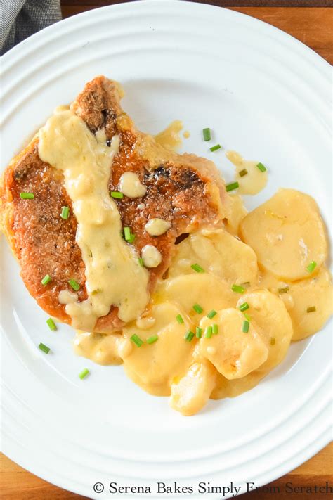 Cheesy Pork Chop and Potato Casserole | Serena Bakes Simply From Scratch