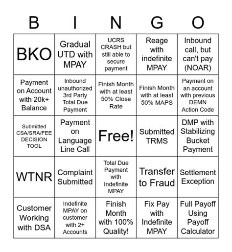 Collections Bingo Card