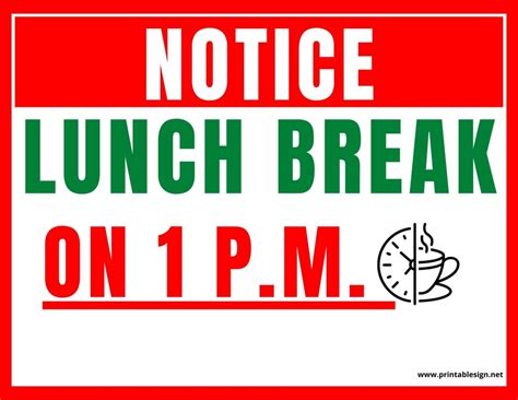 Printable Lunch Break Sign | FREE Download