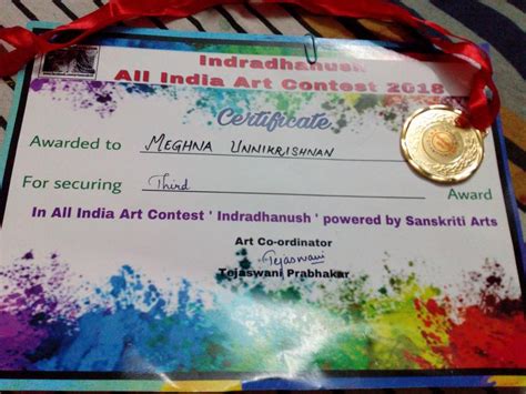 Sanskriti Arts Indradhanush All India Art Contest 2018 – Meghna Unni's Blog