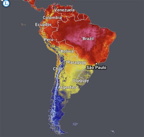 Flag of Romania except it's a temperature map of South America : r ...