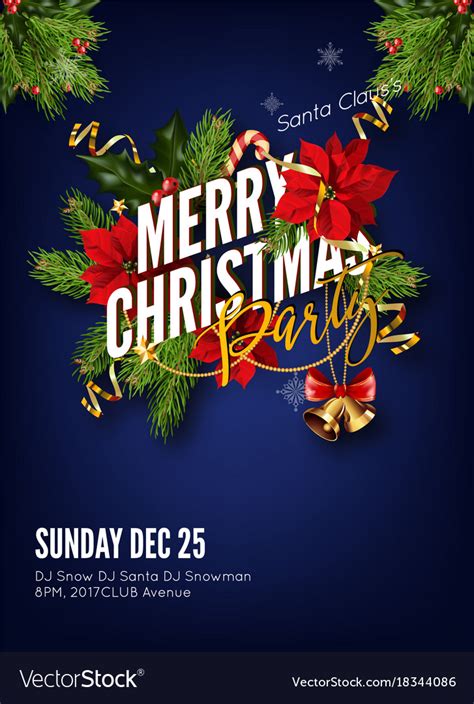 Christmas background or greeting poster template Vector Image