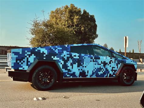 Cybertruck spotted with insane digital camo wrap