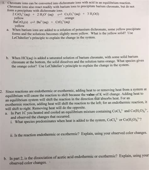 Solved Chromate ions can be converted into dichromate ions | Chegg.com