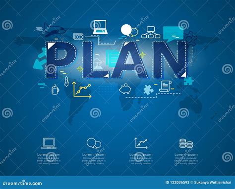 Creative Infographic of Business Plan with World Map Stock Vector ...