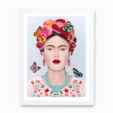 Frida Kahlo With Butterflies Art Print by Sally B - Fy