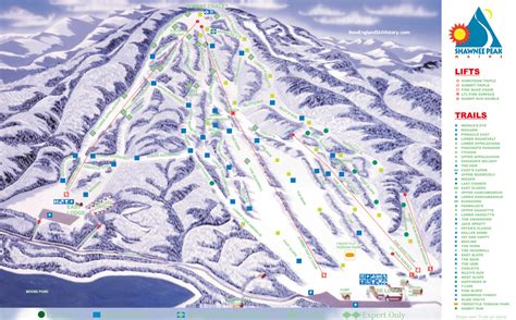 2001-02 Shawnee Peak Trail Map - New England Ski Map Database - NewEnglandSkiHistory.com