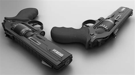 ASTRA - Concept of futuristic handgun with shape of revolver 3D model ...