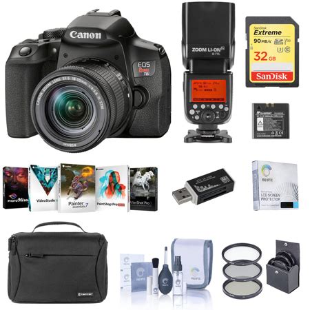 Canon EOS Rebel T8i DSLR with EF-S 18-55mm STM Lens - With Accessory Flash Kit 3924C002 FL