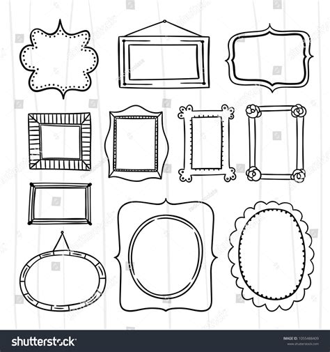 Cute Doodle Frames Graphic Design Frame Stockvektor (royaltyfri) 1055488409 | Shutterstock