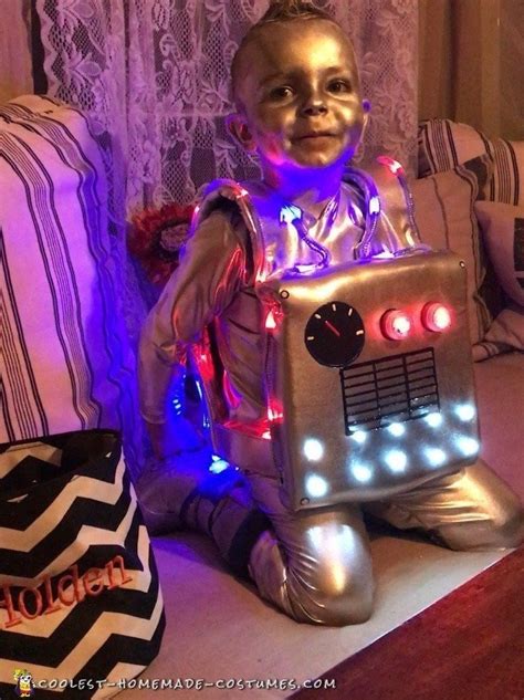 Amazing Homemade Light Up the Night Robot Child Costume