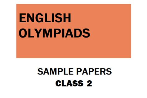 English Olympiad sample papers | Olympiad tester