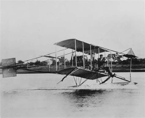 Glenn Curtiss on first seaplane flight, 1911