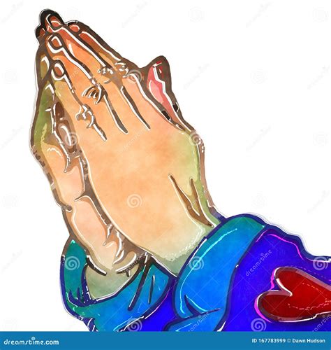 Watercolor Praying Hands Sacred Devotion Stock Illustration - Illustration of prayer, painted ...