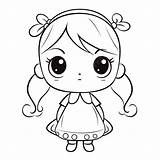 Klein Meisje Cartoon Clip Art Kleurplaten Voor Kinderen Prinses Jurk  sketch template
