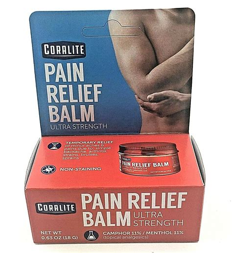 Coralite Pain Relief Balm Ultra Strength 0.63 oz Non-Staining - Walmart.com