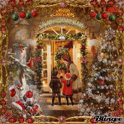 Vintage merry christmas scene . Did5dd Picture #127248315 | Blingee.com