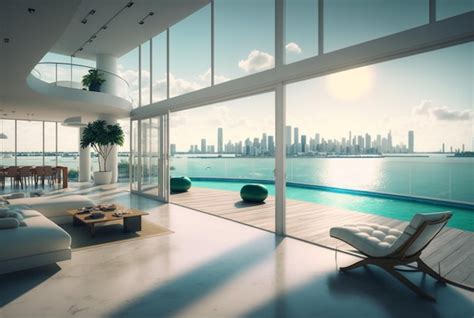 Premium AI Image | A stunning luxury condominium building stands amid the bustling city skyline ...