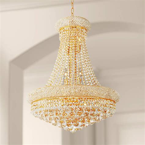 Primo 24" Wide Gold 14-Light Crystal Chandelier - #7D893 | Lamps Plus