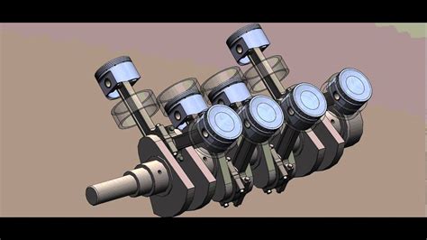 My SolidWorks 8 cylinder crankshaft animation - YouTube