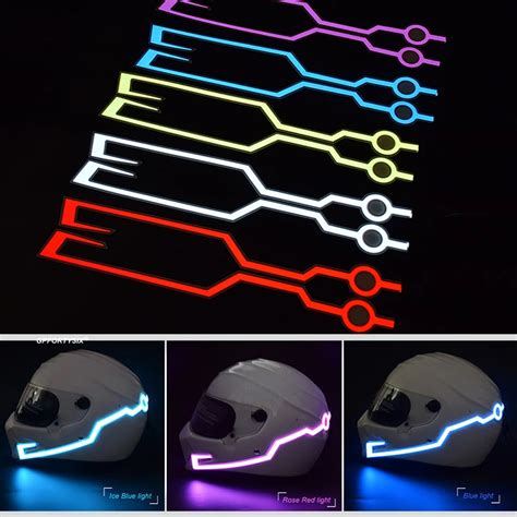 Motorcycle Helmet EL Cold Light Mod Kit Tron Helmets Mode Night Time ...