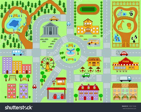 Small Town Map Clip Art