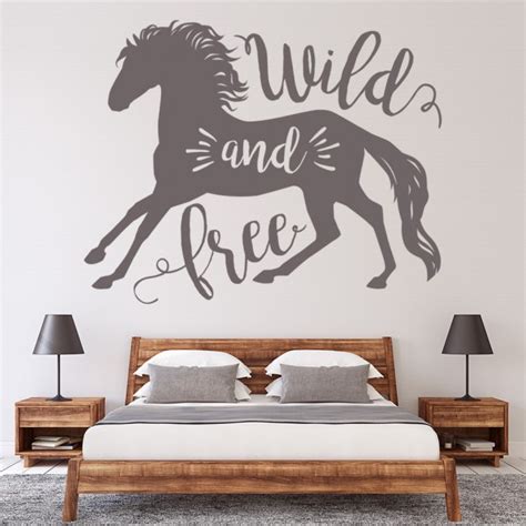 Wild And Free Horse Quote Wall Sticker