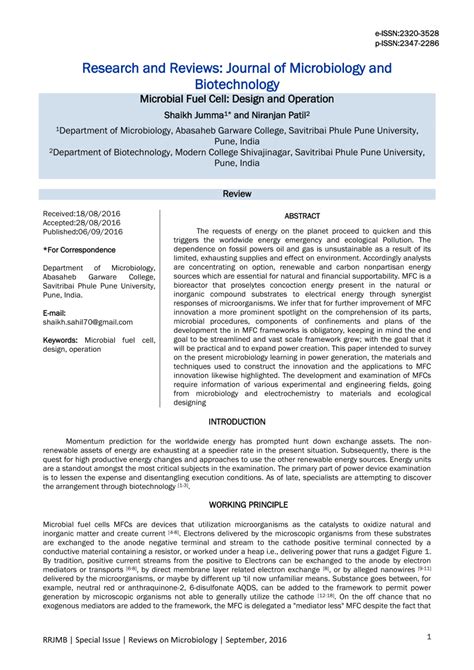 (PDF) Microbial Fuel Cell: Design and Operation