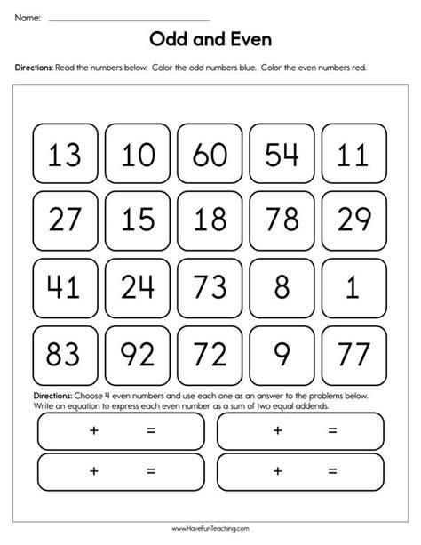 Odd And Even Numbers Worksheet – Owhentheyanks.com