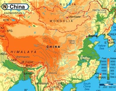 Physical Map of China