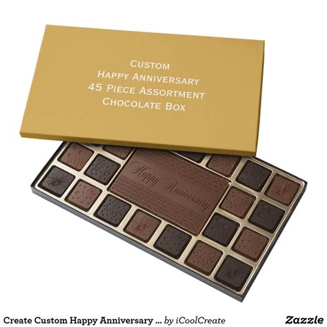 Create Custom Happy Anniversary Chocolate Box Gift Zazzle Wedding, Happy Wedding, Personalized ...