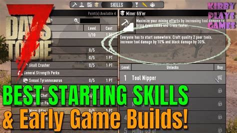 Skill Point Guide for 7 Days to Die! (Early Game Builds & Starting Skills) - YouTube