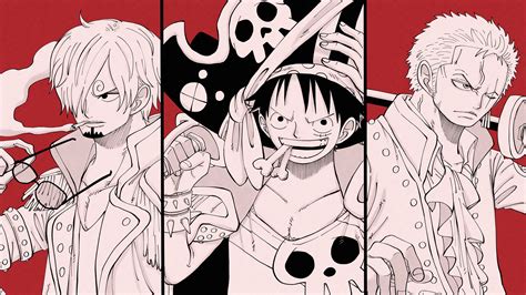 One Piece Red Luffy Zoro Sanji Wallpaper 4k HD ID:10555