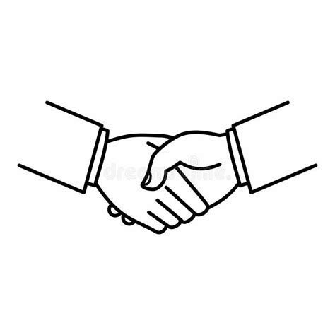 Handshake Icon Outline Vector Stock Vector - Illustration of graphic ...