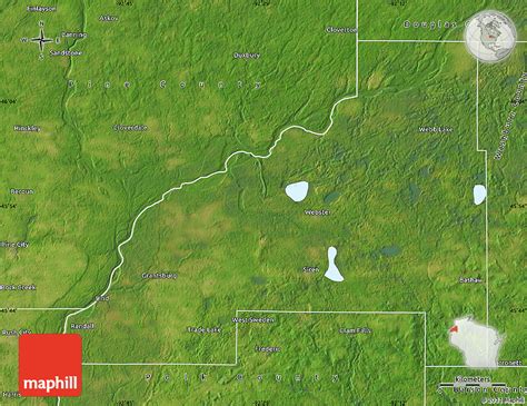 Satellite Map of Burnett County