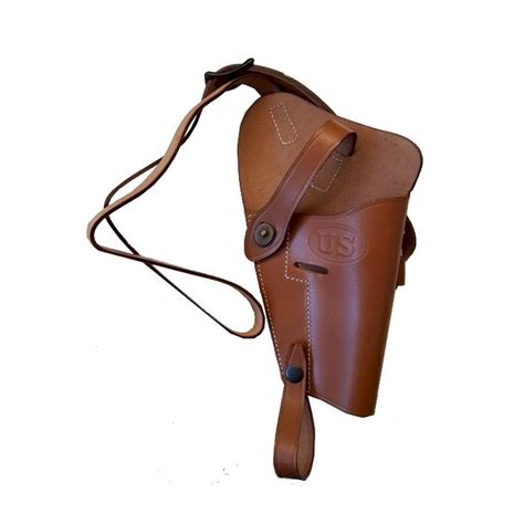 US WW2 M3 COLT 1911 .45 BROWN LEATHER SHOULDER HOLSTER (RIGHT) - WARSTUFF.COM