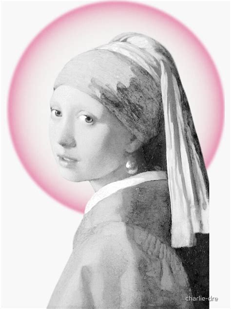 "Girl with a Pearl Earring Pink Gradient Ring Print" Sticker for Sale by charlie-dre | Redbubble