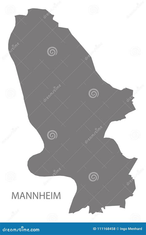 Mannheim City Map Grey Illustration Silhouette Shape Stock Vector - Illustration of mannheim ...