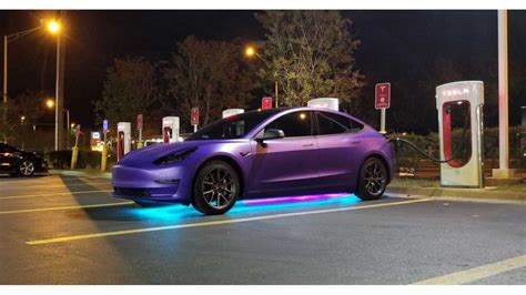 Check Out This Purple Tesla Model 3