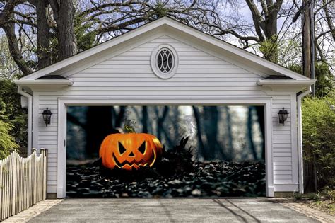 Double Garage Door Cover 3D Effect Halloween Decor | Etsy