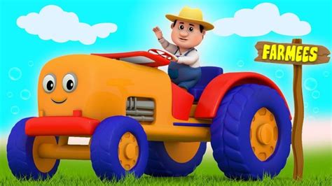 Tractor Song | Vehicles Song For Kids | Kindergarten Nursery Rhymes For ... | Kids songs ...