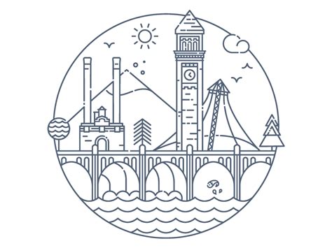 Spokane Skyline by Lauren B. on Dribbble