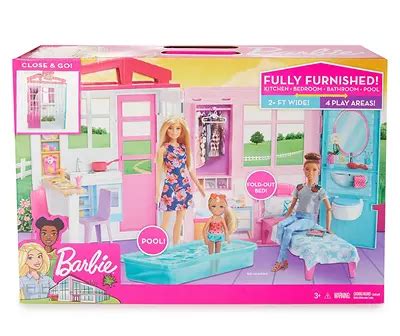 Barbie Portable Dollhouse, Furniture & Accessories Play Set | Big Lots