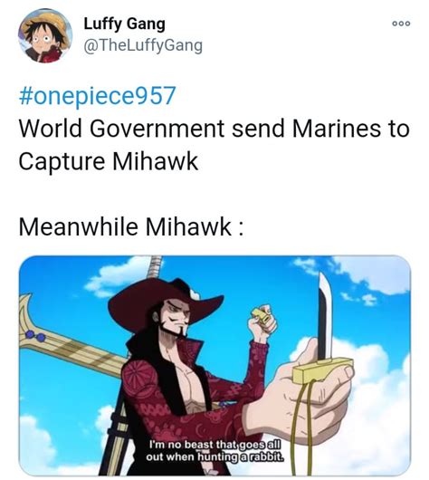 Mihawk is 😂🔥🔥 : r/MemePiece