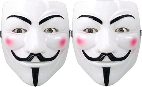 Amazon.com: Hacker Mask for Costume Kids - 2 Pack White Anonymous Face ...