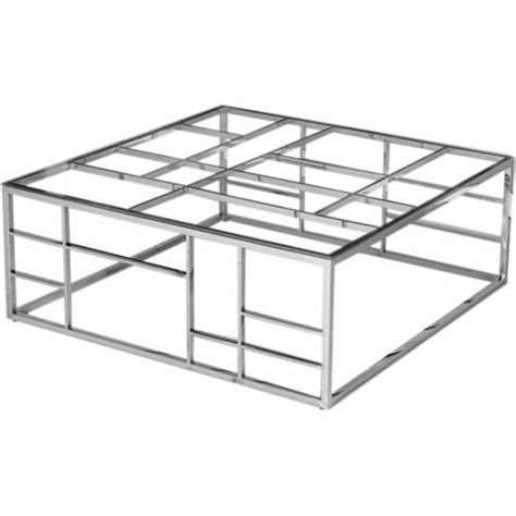 Best Master Furniture 42 Square Modern Clear Glass Coffee Table in Silver, 1 - Kroger