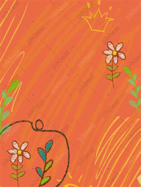 Orange Crayon Texture Flower Background Backgrounds | PSD Free Download - Pikbest