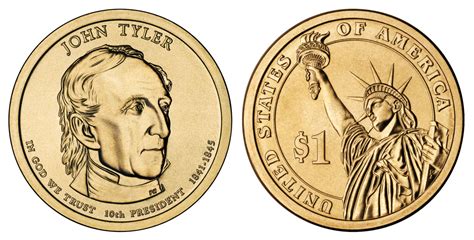 2009 D Presidential Dollar John Tyler Golden Dollar Coin Value Prices, Photos & Info