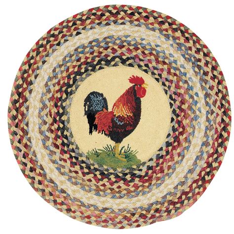 Capel Somewhere In Time 5'6" Round Ella's Rooster Rug - 152735, Rugs at Sportsman's Guide